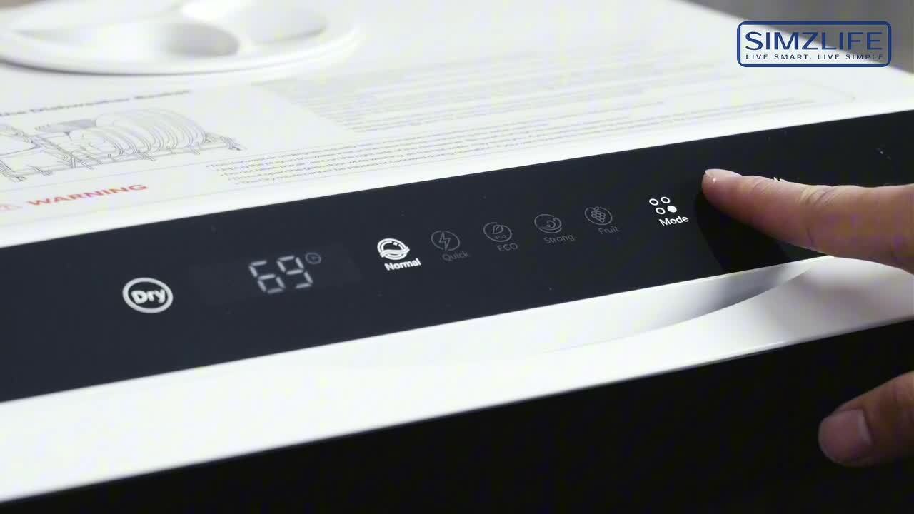 16.85 in. Black Portable Countertop Dishwasher with 5 Modes with 4 Place Settings Capacity