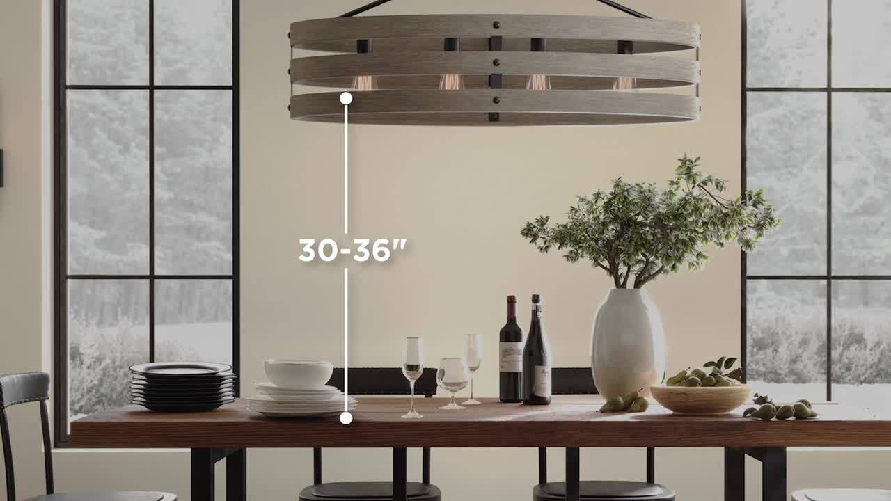 Progress Lighting Canaan 24 in. 5-Light Matte Black Urban Industrial Chandelier