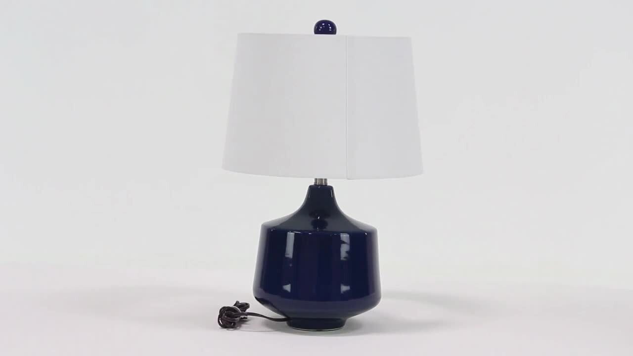 Litton Lane 23 in. Blue Porcelain Table Lamp (Set of 2) 78494