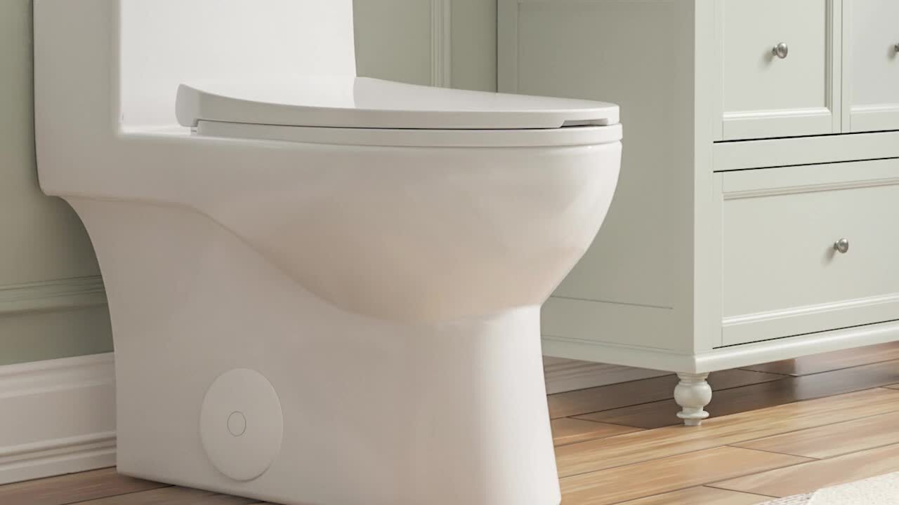 DeerValley Dv-1f026 Ally Dual Flush Elongated One-Piece Standard-Size Toilet (Seat Included)