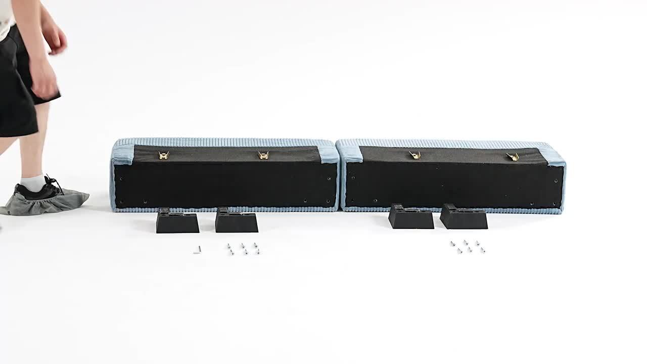 Homy Casa LZXNSN 137.7 in. Straight Arm 7-Piece Corduroy Modular