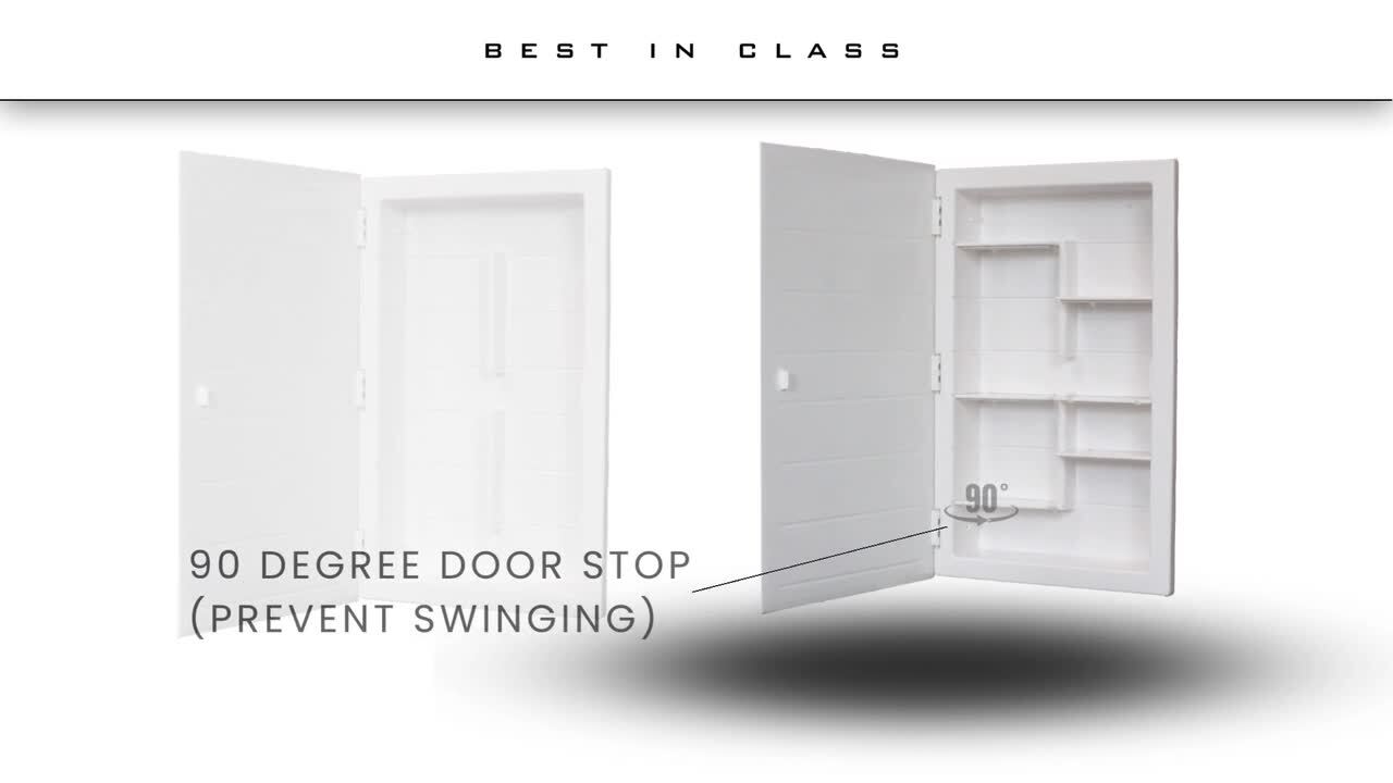 Spacecab 16 in. x 26 in. x 3-1/2 in. Framed Recessed 1-Door Medicine Cabinet with 6-Shelves and Chrome Frame Mirror Spacecab 16 in. x 26 in. x 3-1/2 in. Framed Recessed 1-Door Medicine Cabinet with 6-Shelves and Chrome Frame Mirror