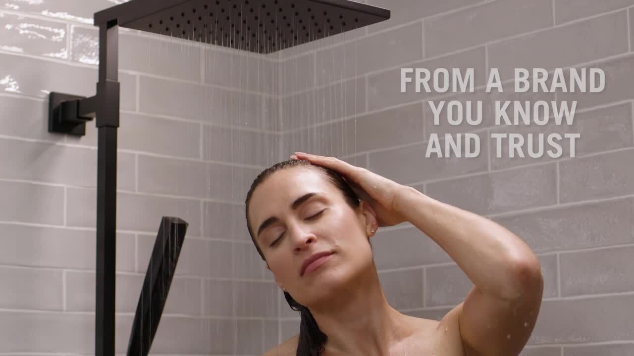 1-Spray 11.8 in. Single Wall Mount Fixed Rain Shower Head in Champagne Bronze 1-Spray 11.8 in. Single Wall Mount Fixed Rain Shower Head in Champagne Bronze