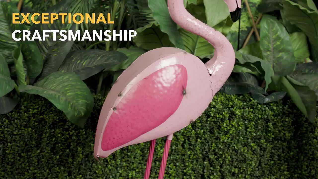 Alpine Corporation Metal Mexican Art Style Pink Flamingo Decor IPS516 Alpine Corporation Metal Mexican Art Style Pink Flamingo Decor IPS516