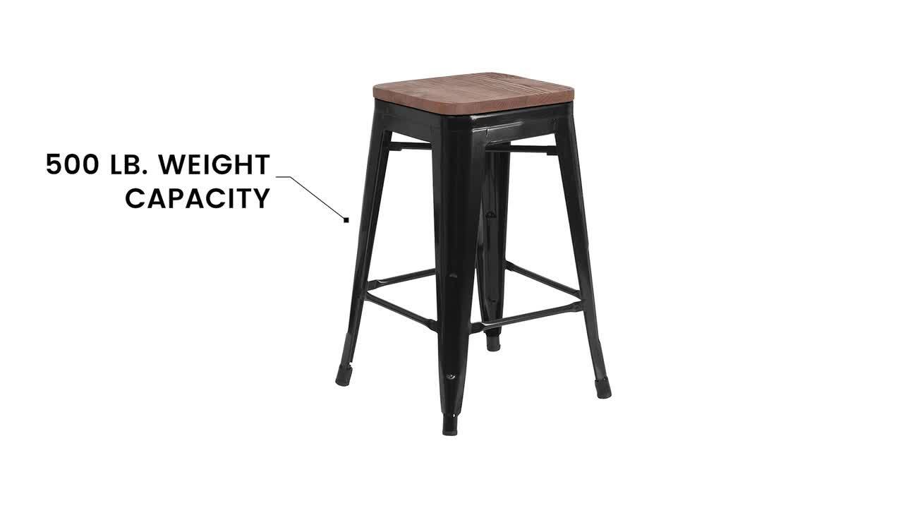 Counter Height Stools Flash Furniture 4-Pack Metal Counter Stools