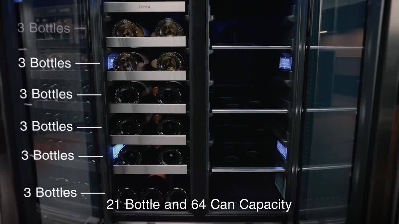 Zephyr Presrv 24 in. 7-Bottle and 112 Can ADA Single Zone Beverage Cooler  Silver PRB24C01AG-ADA - Best Buy