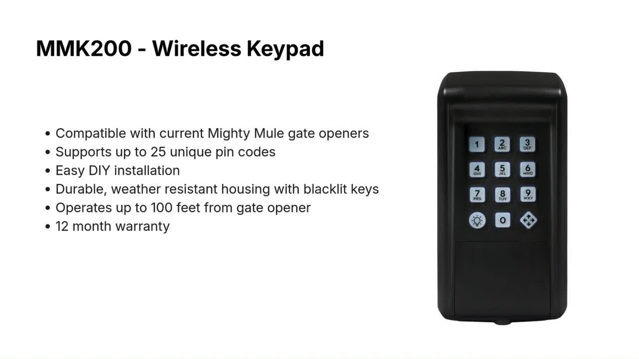 Mighty Mule Digital Keypad for Automatic Driveway Gate Openers
