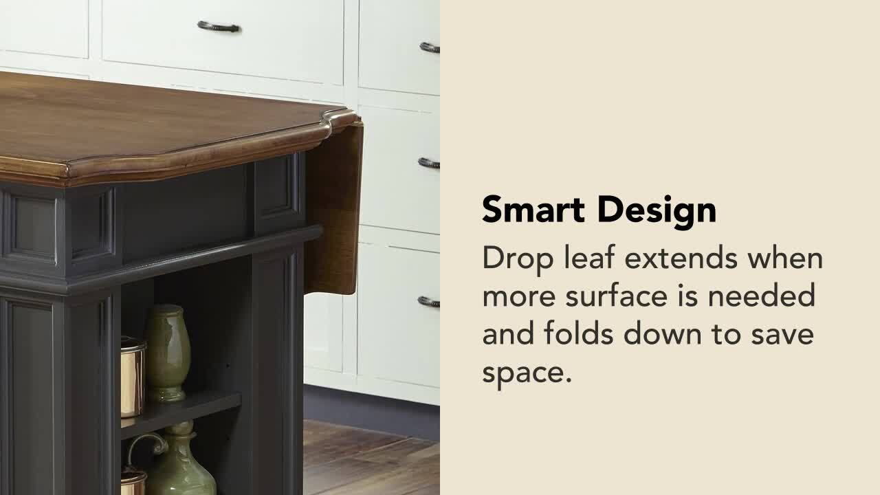 Home Styles Brown Wood Base with Wood Top Kitchen Island (26.5-in x 49.75-in x 36.5-in)