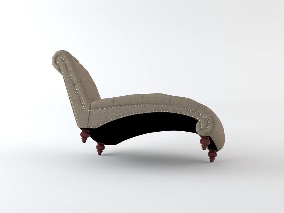 Lazzara Keller Dark Gray Tufted Chaise with Pillow 1162GY-5 - The