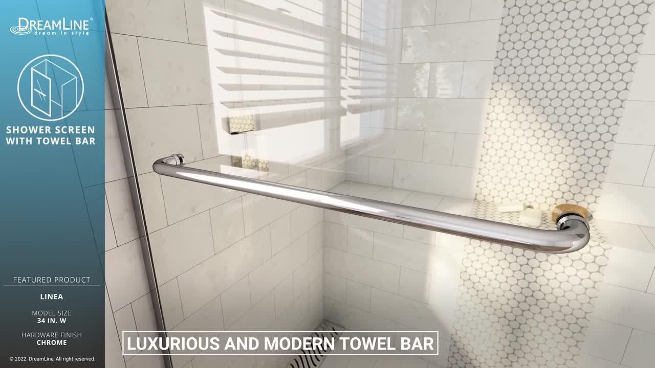 DreamLine Linea 34 in. W x 72 in. H Frameless Shower Screen in Oil Rubbed Bronze