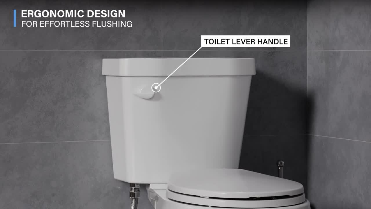 ANZZI Rev 12 in. 2-pieces 1.28 GPF Siphon Round Ceramic Toilet in