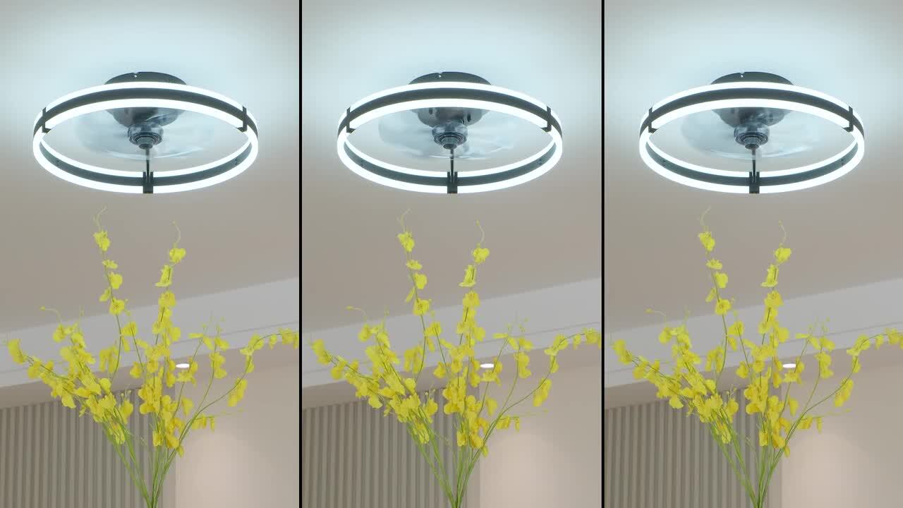 HINNIXY 20 in. Dimmable LED Indoor White Modern Flush Mount Low