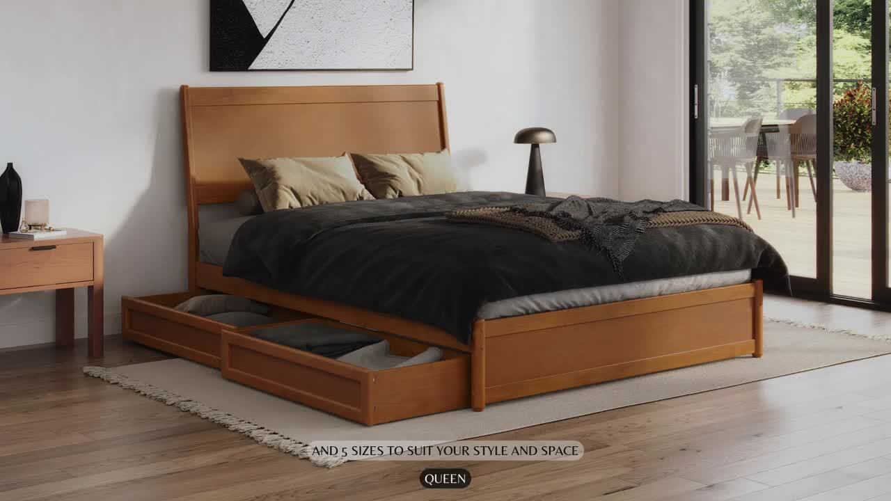 AFI Casanova White Solid Wood Frame Twin Platform Bed with