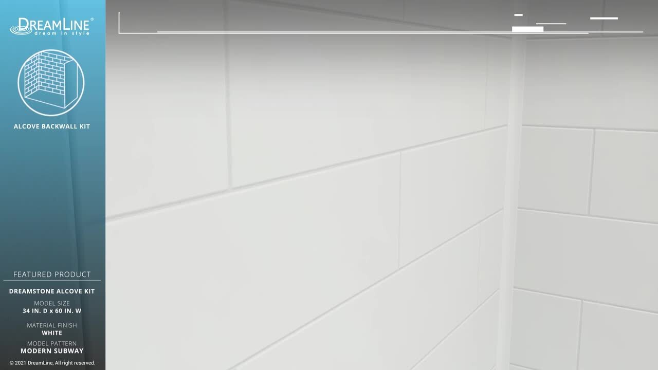 OVATION CURVE 48X72 3-PC SUBWAY SHOWER WALLS