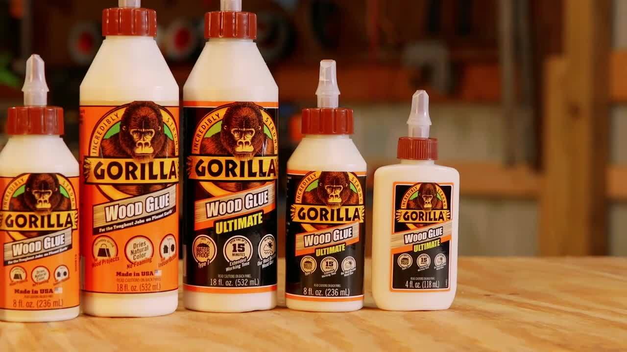 Gorilla 104404 Extra Strength Glue, Natural Wood, 8 Ounce Bottle: Wood  Glues (052427009326-2)
