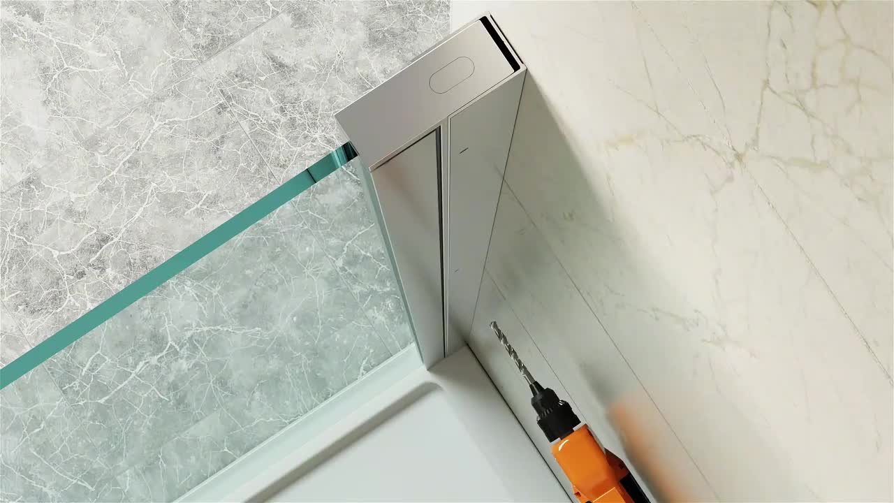 アナスタシア枠 ANZZI Lancer Series 23.4 in. x 72 in. H Hinged Frameless Shower