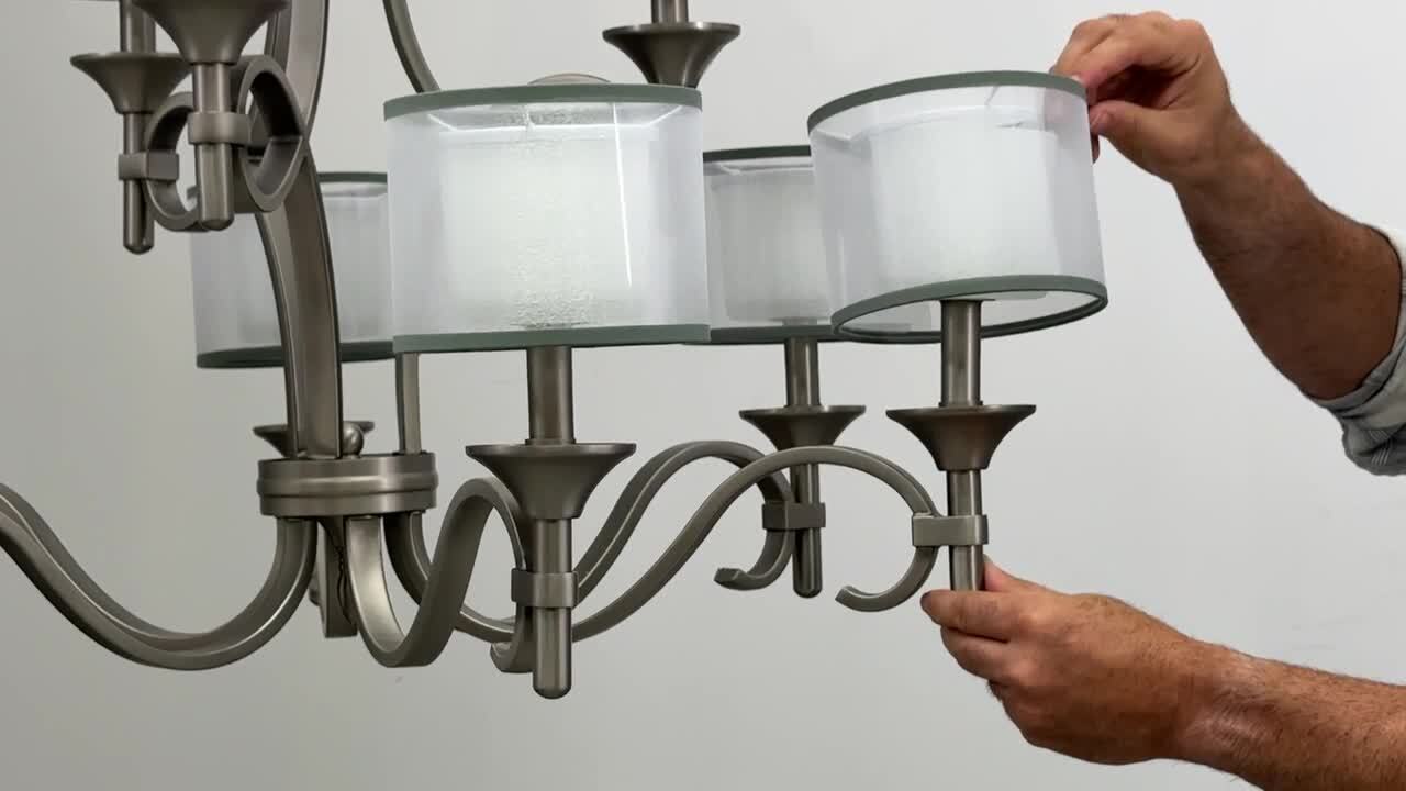KICHLER Lacey 34.25 in. 9-Light Antique Pewter 2-Tier Transitional