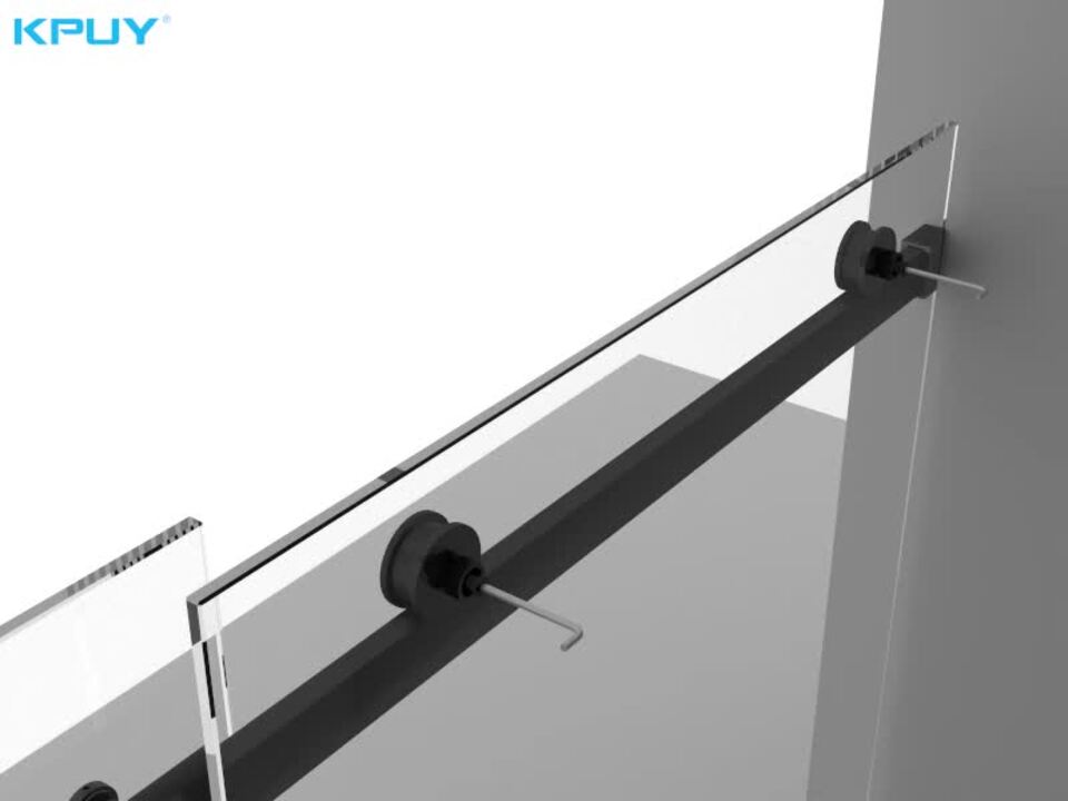 KPUY 50-54 in. W x 76 in. H Sliding Frameless Shower Door in