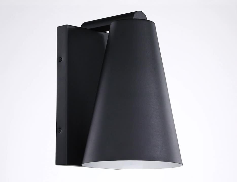 Designers Fountain - Cedar Mist Black Dark Sky 1-Light Outdoor Line Voltage Hardwired Porch Light Wall Sconce with No Bulbs Included