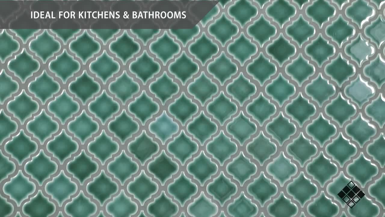 Merola Tile - Hudson Tangier Emerald 12-3/8 in. x 12-1/2 in. Porcelain Mosaic Tile (11.0 sq. ft./Case)