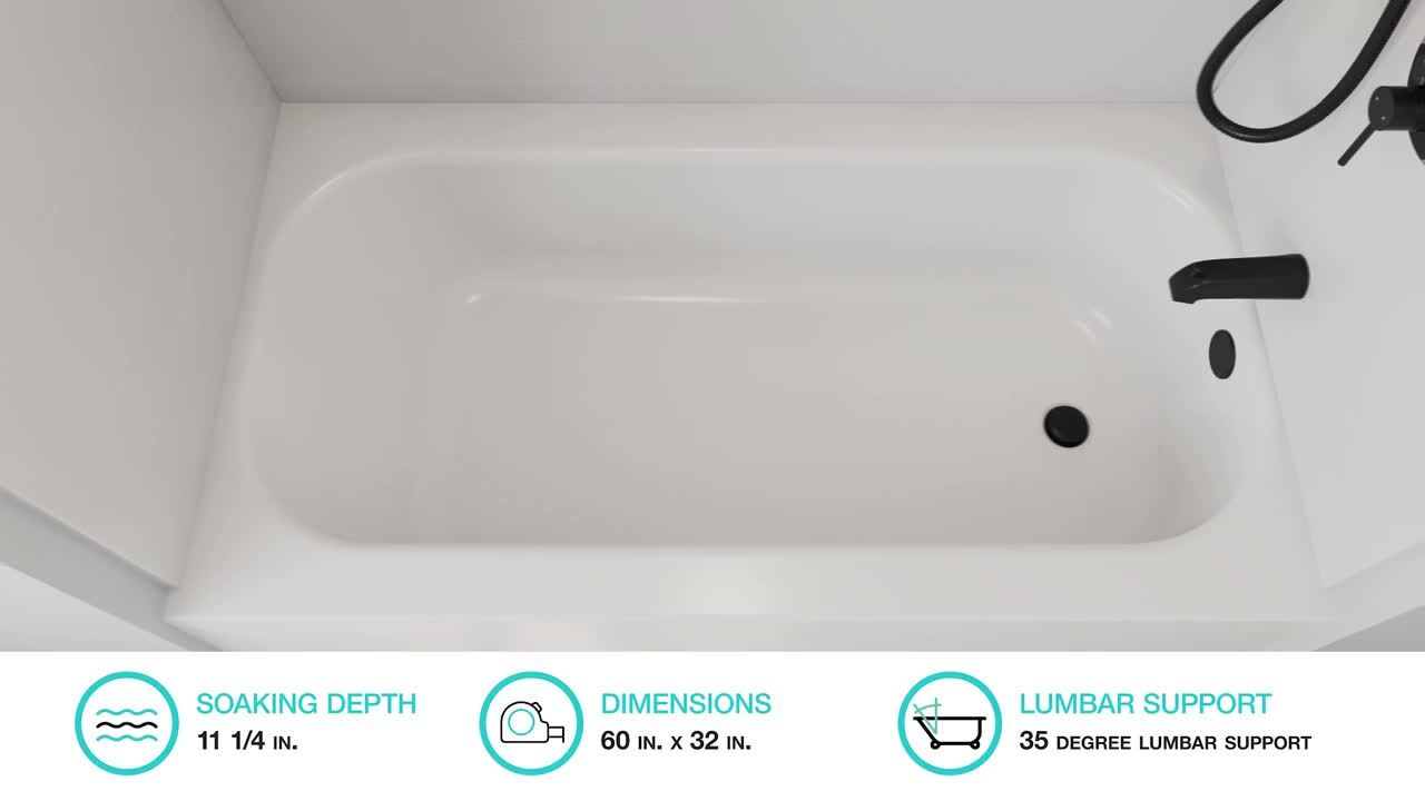 Bootz Industries Mauicast 60 in. x 32 in. Alcove Soaking Bathtub