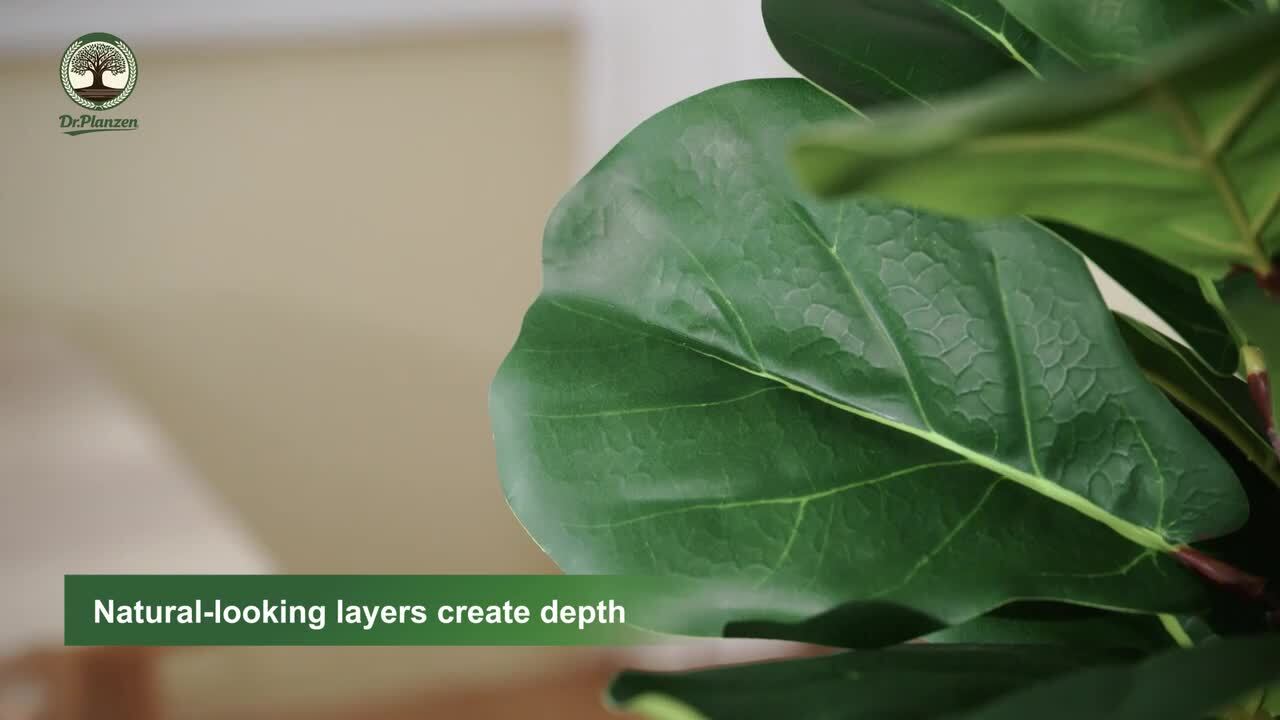 DR.Planzen 6 ft. Artificial Fiddle Leaf Fig Tree with Realistic