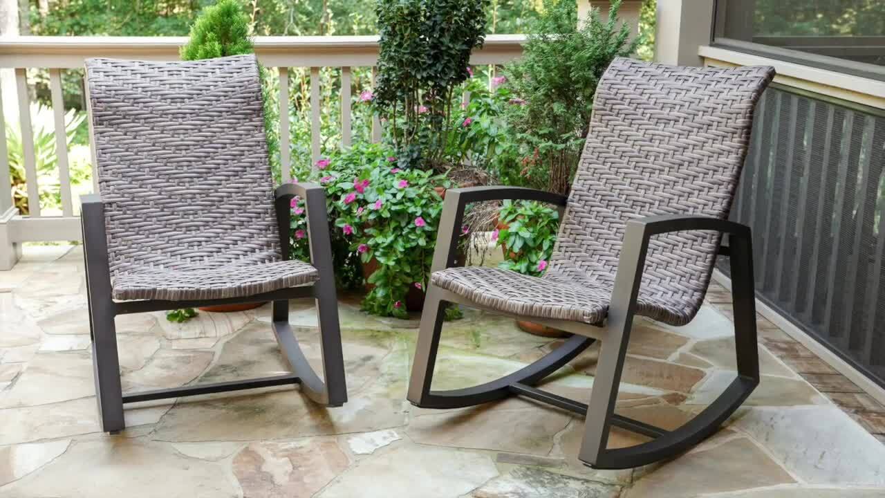 leisure made marion wicker outdoor rocking chair