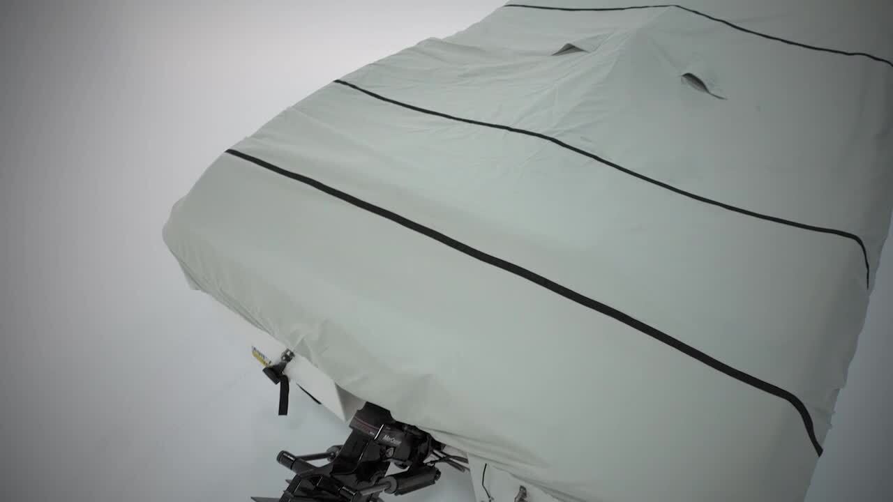 Sportsman 600 Denier 24 ft. to 26 ft. (Beam Width to 106 in.) Gray Hard  Top/T-Top Boat Cover Size BTHT-8