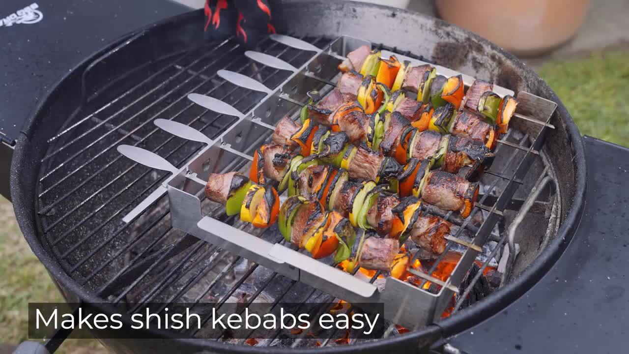 D-ICE Kebab Grilling Basket & Grilling Skewers Stainless Steel