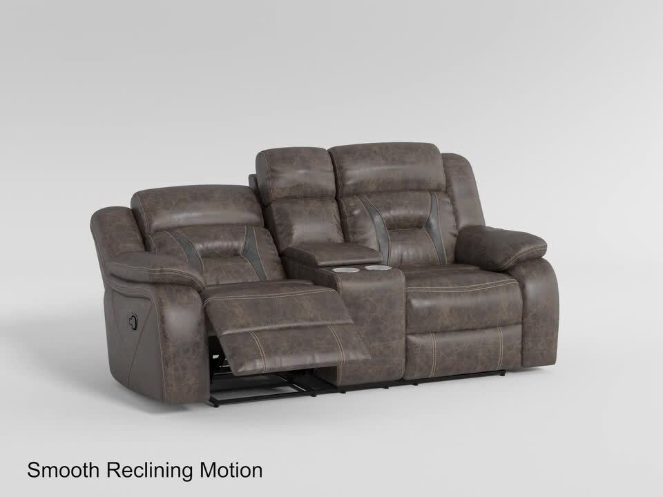 Lazzara Driscoll 74.5 in. W Dark Brown Microfiber Double Manual