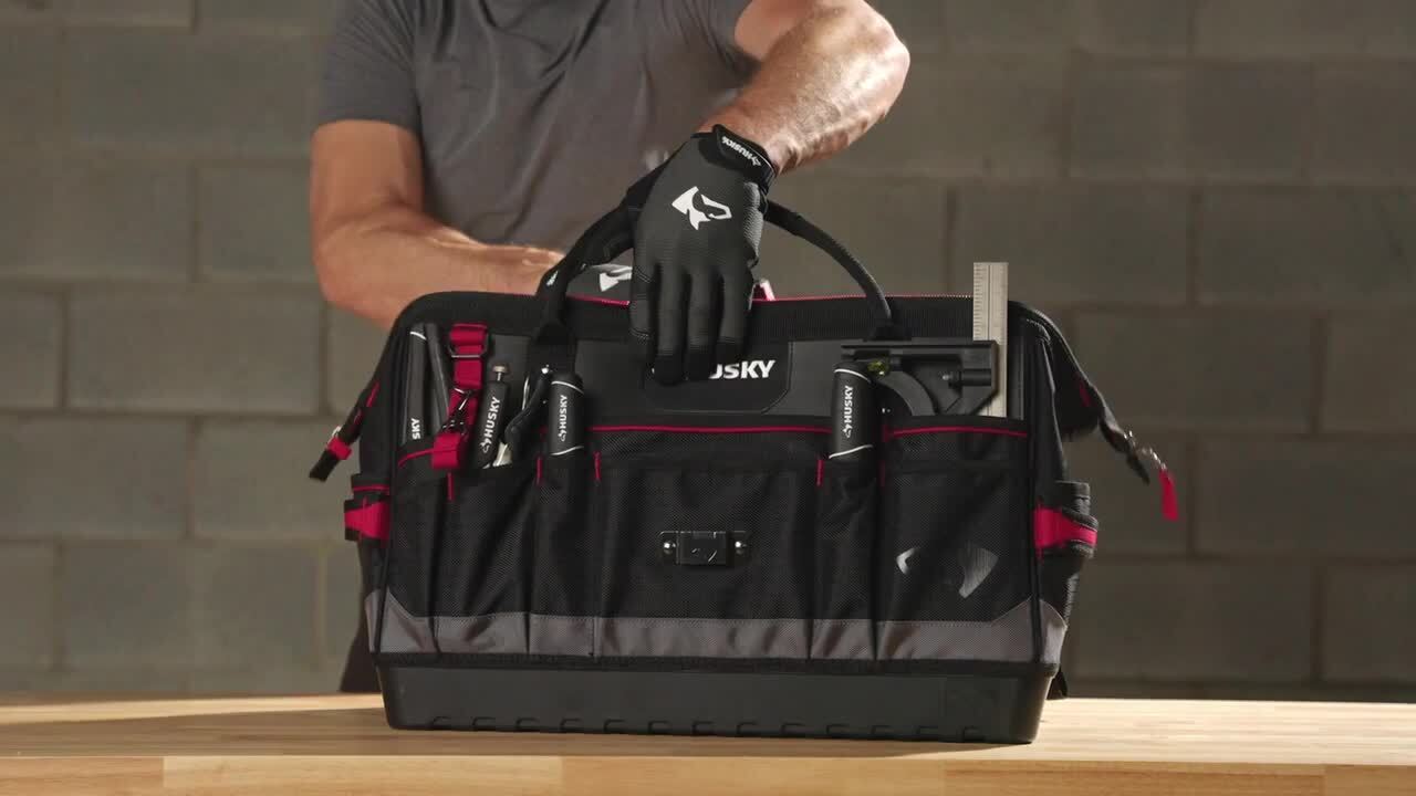 Husky 14 in. 15 Pocket Open Top Supply Tool Bag HD60014-TH - The Home Depot