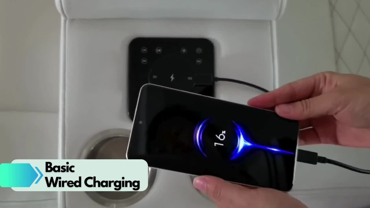 HOMESTOCK Home Theater Seating, Movie Theater Chairs, Power Recliner Loveseat with 6 Cupholders and Tray Air Leather in White 50846HD