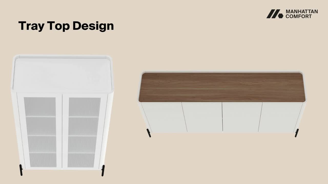 Manhattan Comfort Abbey Modern White Composite Wood 66.9 in
