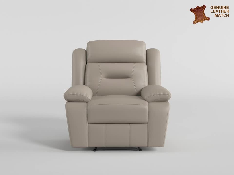 Lazzara Emillia Dark Gray Leather Manual Recliner 9629DGY-1 - The