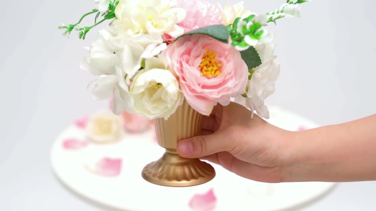MERRYHAPY 5pcs Wedding Party Table Centerpiece Vintage Flower Bucket  Tinplate Flower Pot Flower Jug Vase Flower Storage Container Flower Holder  Mini