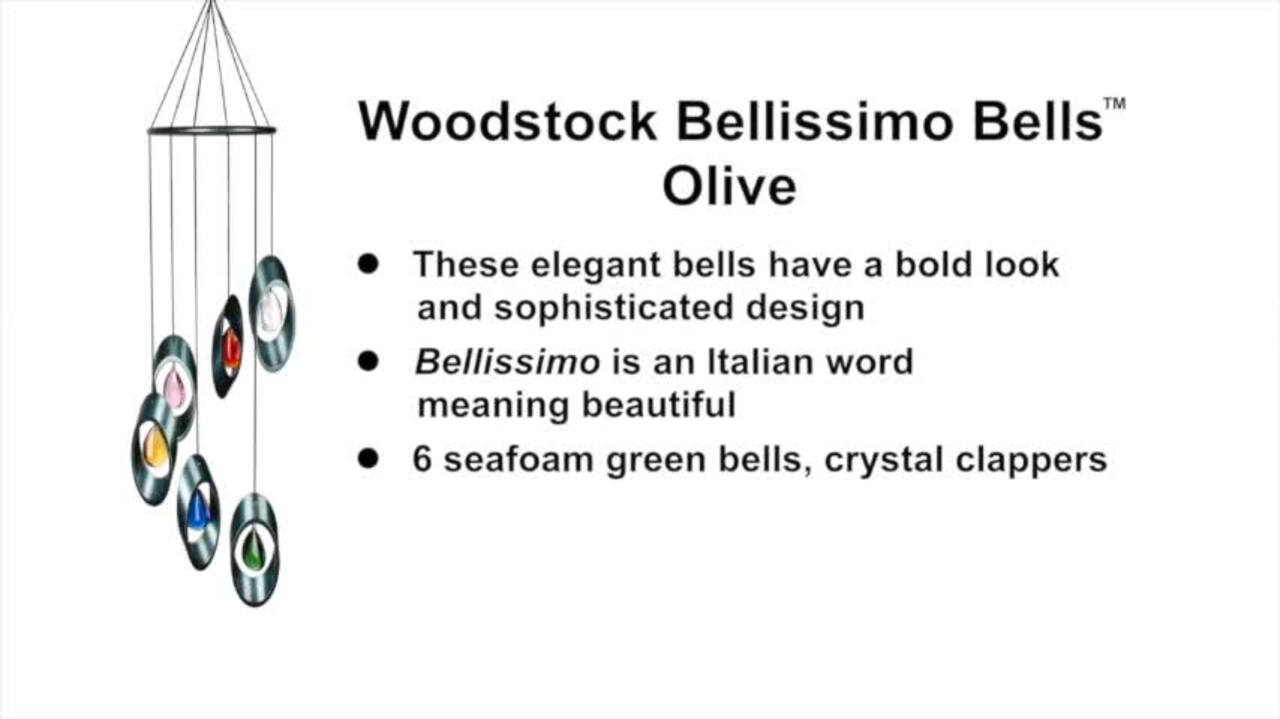 WOODSTOCK CHIMES Signature Collection, Woodstock Bellissimo Bells, 28 in.  Green Wind Bell CYBRO CYBRO - The Home Depot