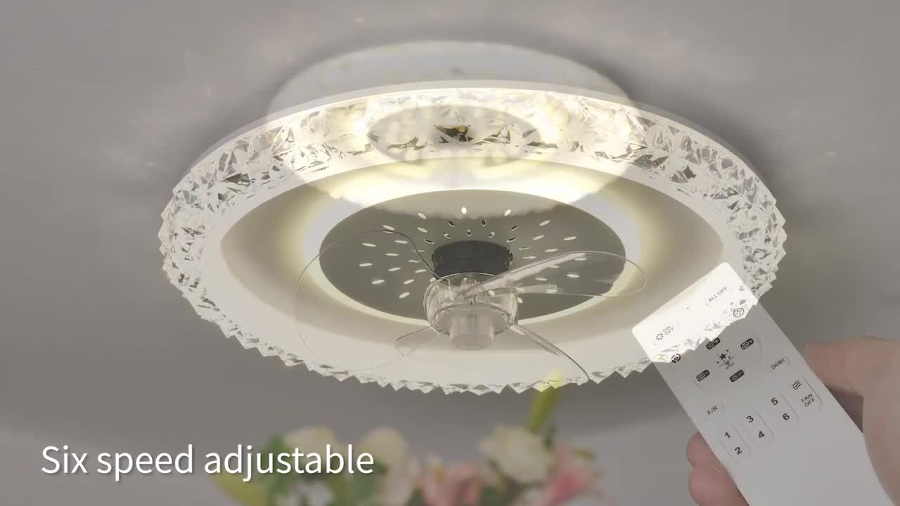 Bella Depot 20 in Indoor Crystal White Ceiling Fan with