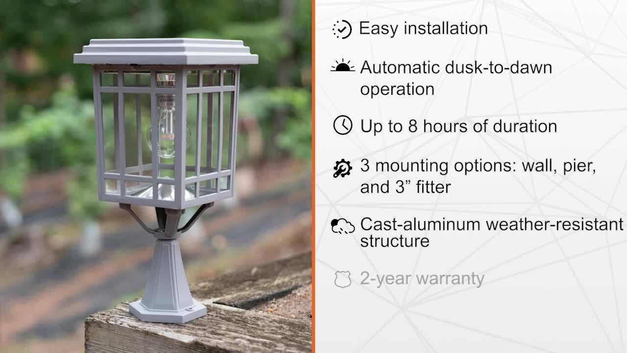 Baytown Bulb Outdoor Black Integrated LED Solar Post Light with Pier and Wall Mounting Options Baytown Bulb Outdoor Black Integrated LED Solar Post Light with Pier and Wall Mounting Options