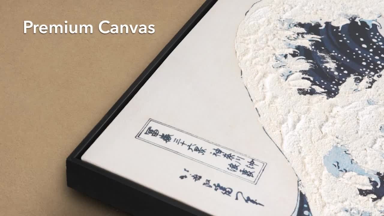 American Art Decor Framed Canvas The Great Wave Off Kanagawa by