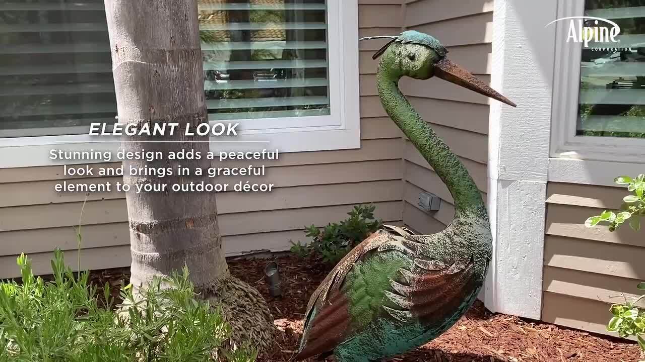 Crane Garden popular Statues Outdoor Metal Heron Yard Art Bird Sculpture 2 pack