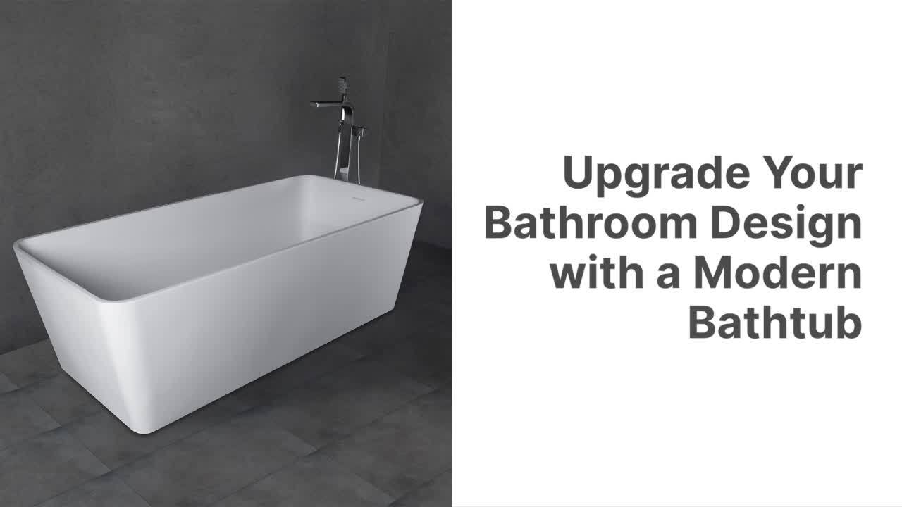 Assignan 67 in. Solid Surface Flatbottom Freestanding Bathtub in White Assignan 67 in. Solid Surface Flatbottom Freestanding Bathtub in White