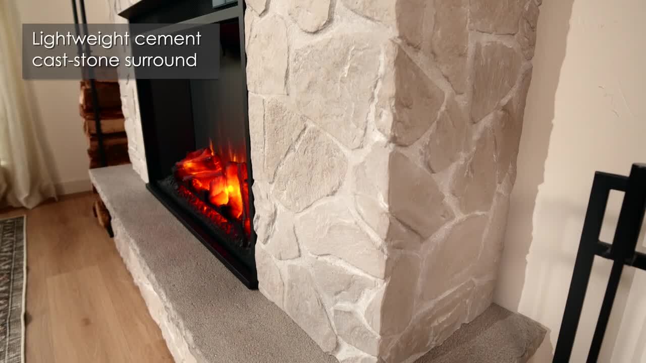 Real Flame Odette 64 in. Freestanding Grand Electric Fireplace in