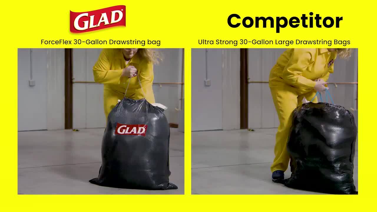 Glad Heavy Duty 30 Gallon Drawstring Large Trash Bag, 70 Bags