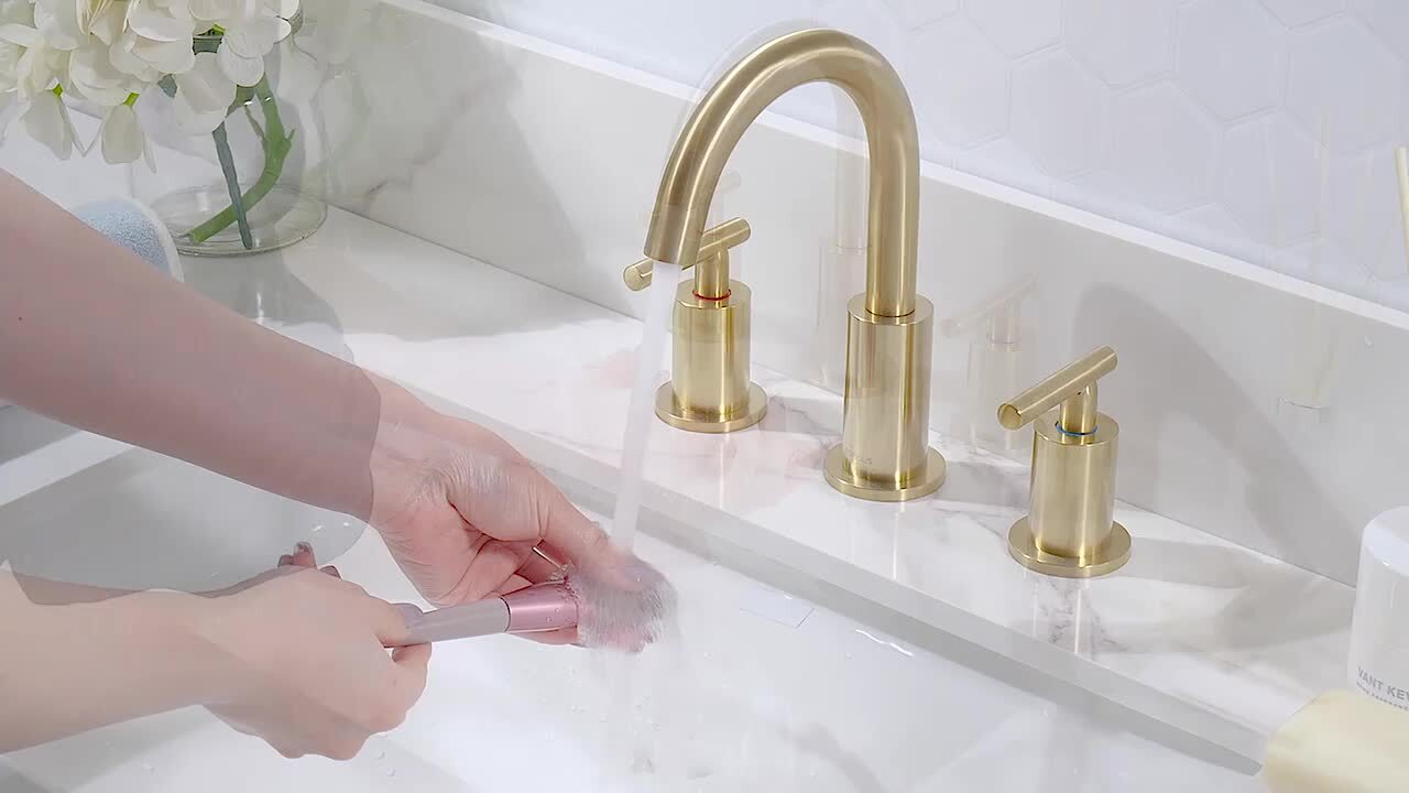 FURUISI Two-Handle Bathroom Faucet 3-Hole Widespread