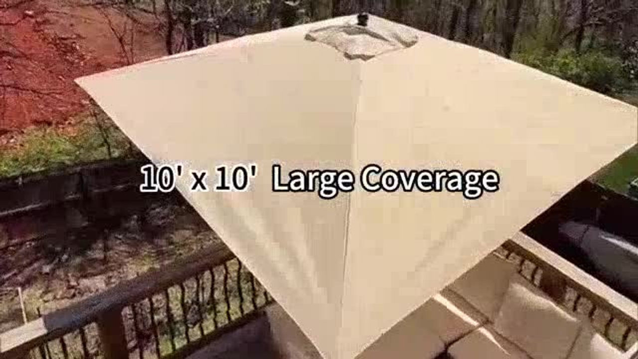 aluminum patio umbrella replacement freme Jorohiker 10ft Canopy for 8 Ribs,Dusty Blue Fabric Color Replacement AKZP13 Umbrella Frame Only