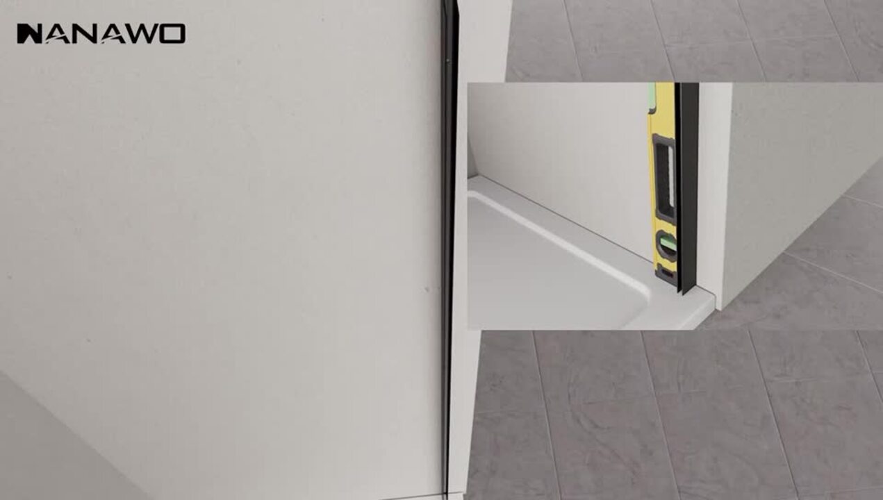 NANAWO 32 in. W x 72 in. H Frameless Hinged Shower Door with