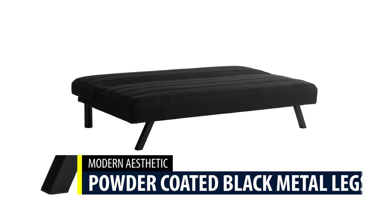 Serta Delano 66.1 in. Black Polyester Twin Size Futon 123A046BLK