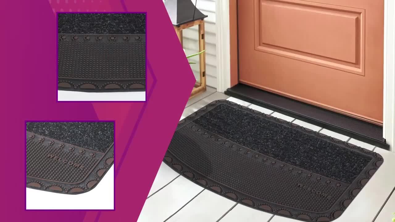 Ottomanson Waterproof, Low Profile, Non-Slip Pearl Indoor/Outdoor Rubber  Doormat, 18 x 28(1 ft. 6 in. x 2 ft. 4 in.), Black PD8019-18X28 - The  Home Depot