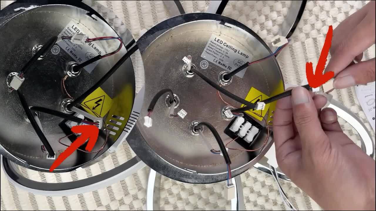 TOZING 19.4 in. Indoor Modern Smart Dimmable Geometric Circle