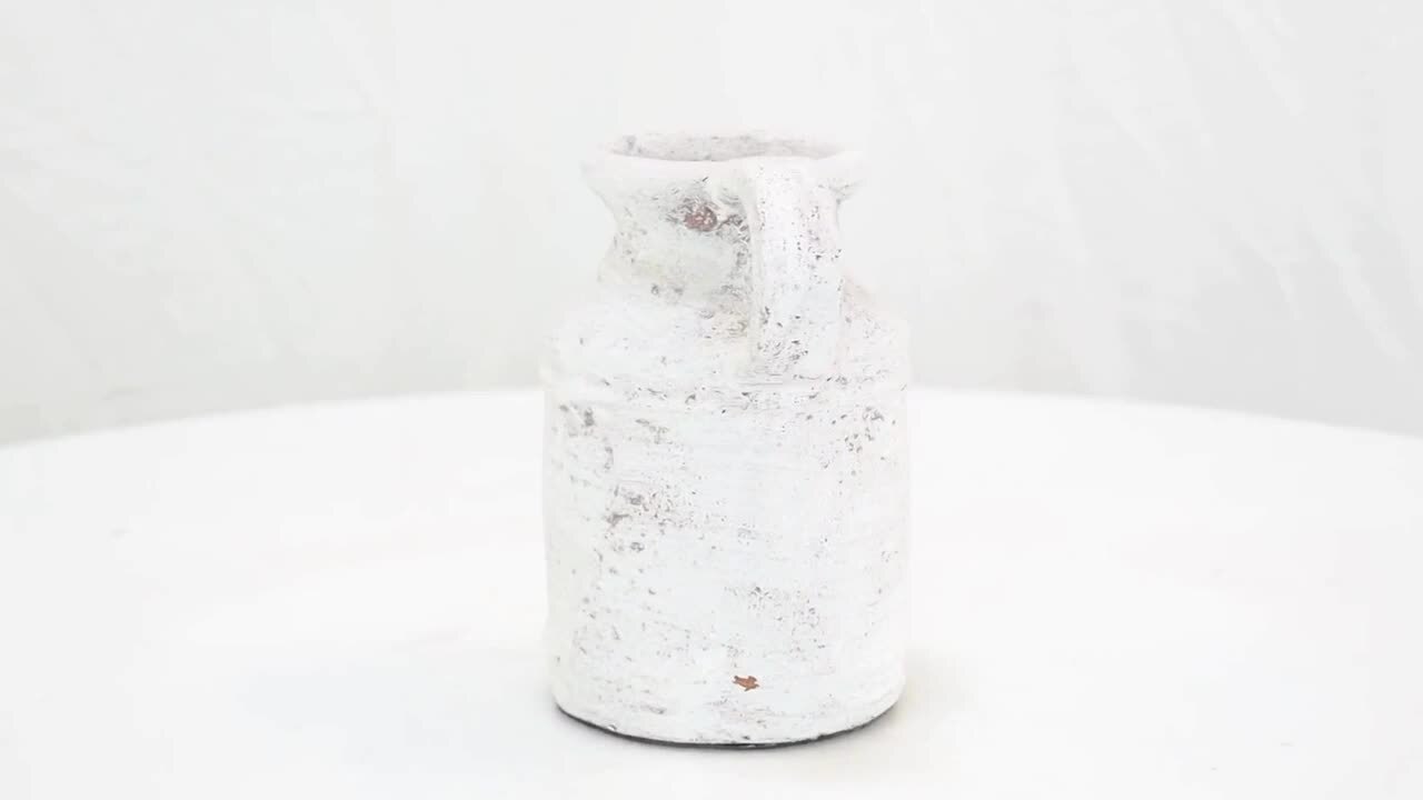 Litton Lane White Antique Style Textured Ceramic Decorative Vase